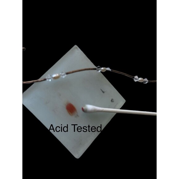 Vge Art Deco Sterling Silver Tubular Links Necklace Crystal Drop Pearl Tested - Picture 11 of 11